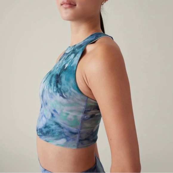 Athleta Conscious Crop Printed A-C tank / Bra size L* - Picture 2 of 6
